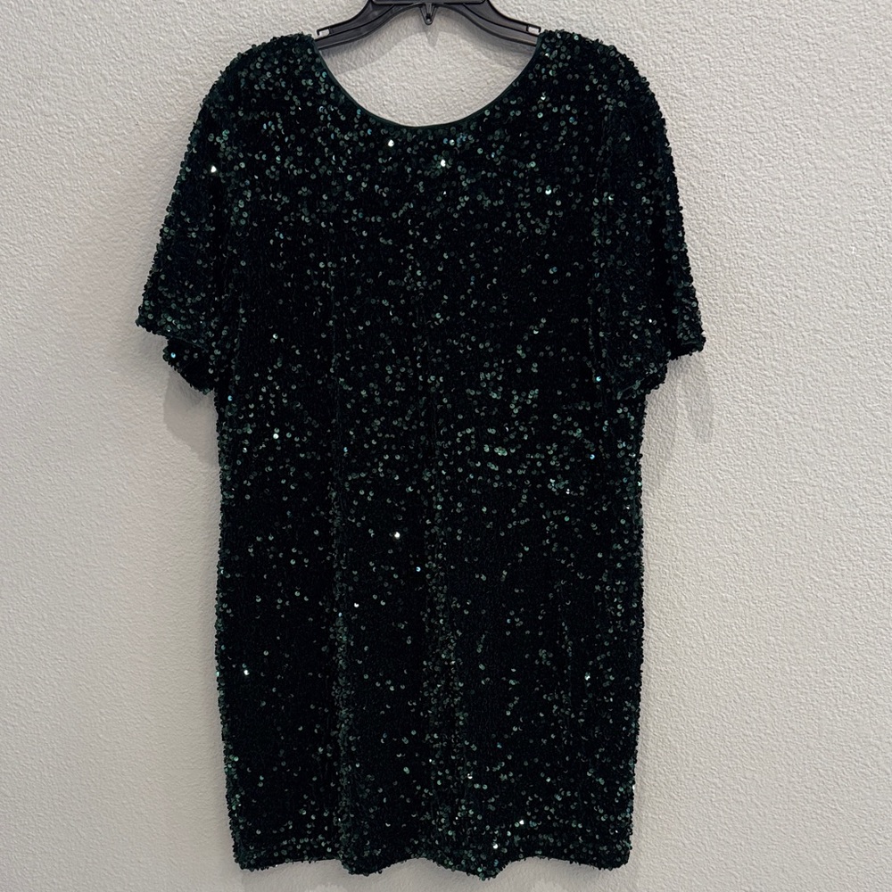 Alex Marie Dark Green Sequin Dress